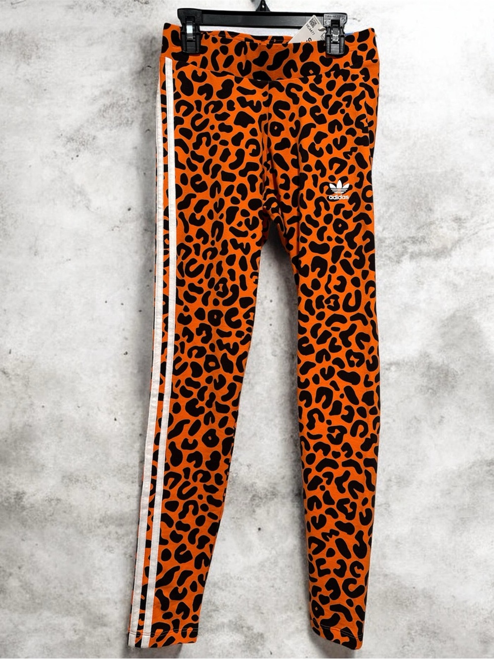 Adidas Leopard Print Leggings with Side Stripes